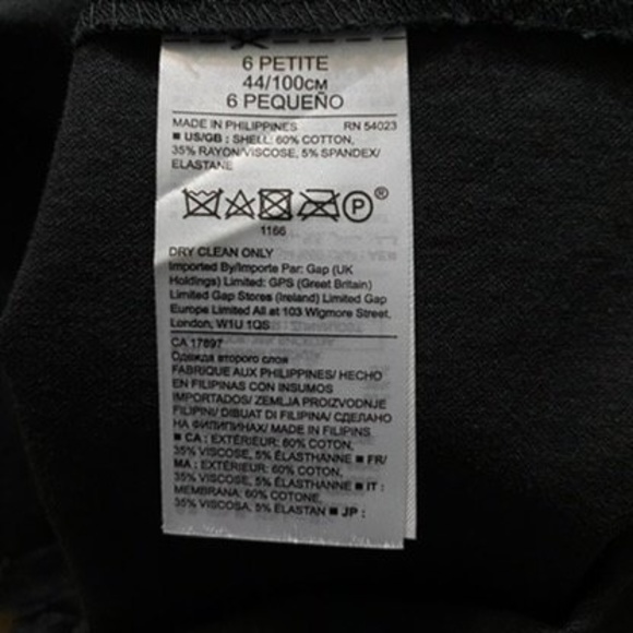 Banana Republic Black Pencil Dress Short Sleeve Stretch Petite Size 6 - Picture 5 of 6